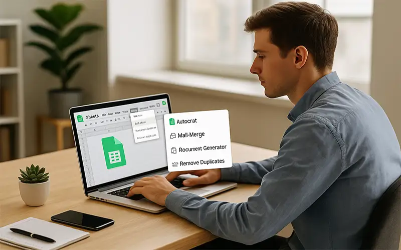 استفاده از افزونهها در گوگل شیت